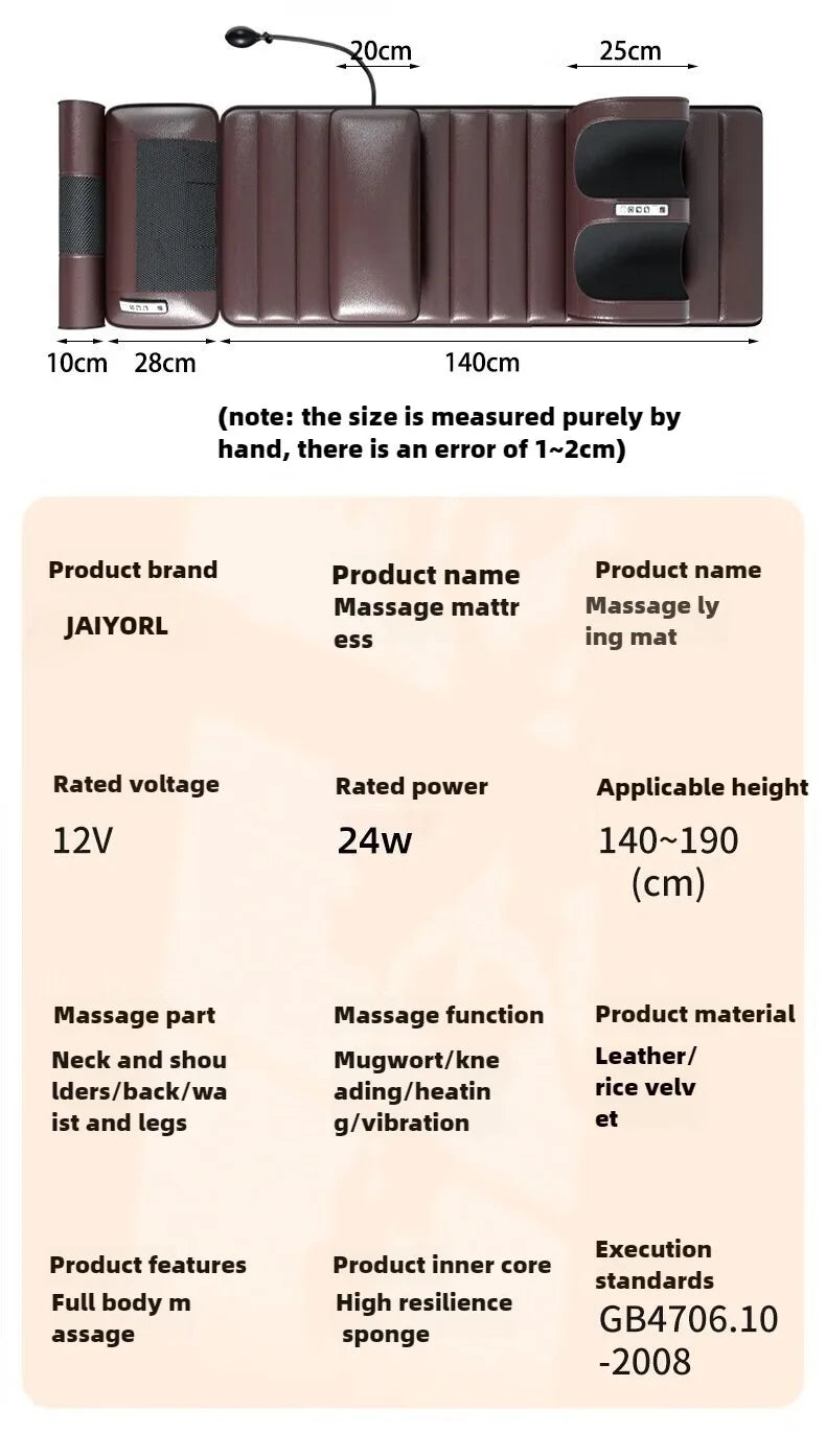 HeatFlex Full-Body Heating Massage Mattress