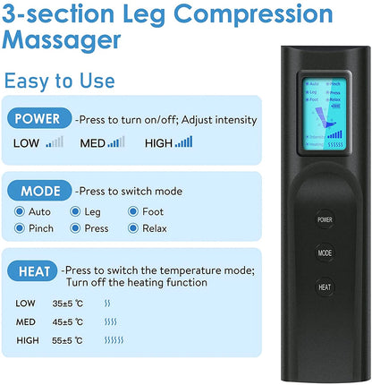 HeatFlex Air Compression Leg Massager